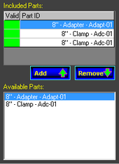 Connector Kit Setup screen - Ancillary Parts panel