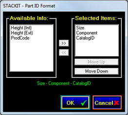 Part ID Format screen