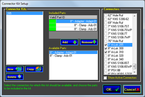 Connector Kit Setup screen