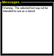 Stencil Designer - Message Font Warning