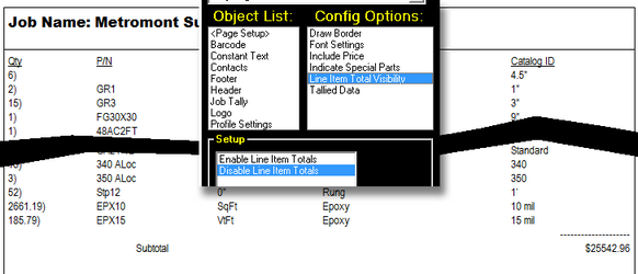 Line Item Total Visibility