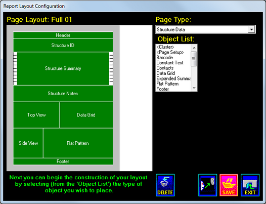 Report Layout Config screen